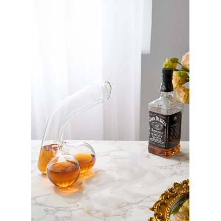 Decantor DrunkenBalls, design creativ, din sticla, elegant, 800 ml, 20 cm, transparent, Doty® [2]