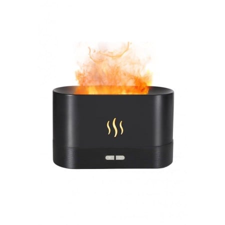 SMARTHOME - Difuzor aromaterapie si umidificator ultrasonic El Fuego, cu efect de flacara, negru, Doty®️