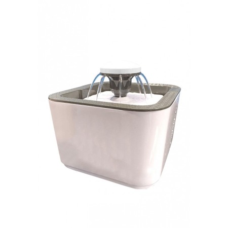 Dispenser automat de apa PetFountain, tip fantana, 2 filtre incluse, adaptor inclus, alb/gri, Doty®️ [3]