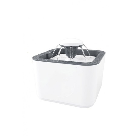 Dispenser automat de apa PetFountain, tip fantana, 2 filtre incluse, adaptor inclus, alb/gri, Doty®️ [5]