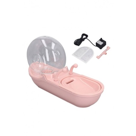 Dispenser automat de apa WaterShell Doty® pentru animalele de companie, tip fantana, capacitate 4L, design elegant, roz [5]