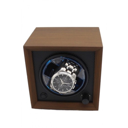 CADOURI SI SETURI - Dispozitiv de intors Ceasurile Automatice OneSlotWatch Doty®, capacitate pentru un ceas, lemn maro, efecte luminoase