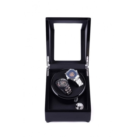 Dispozitiv de intors Ceasurile Automatice Watch Winder 2+0 Doty®, aspect lucios, piele ecologica interioara, negru [2]