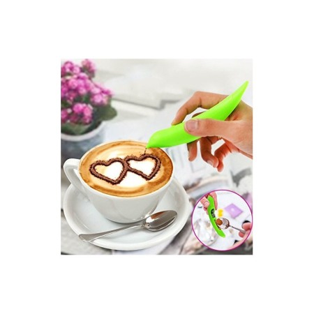 Dispozitiv pentru ornat cafeaua/prajiturile Hot Green Pepper, stil creion,bateriile incluse, verde neon [3]