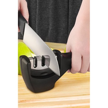Dispozitiv SmartKnife De Ascutit Cutite In 3 Etape, 3 pietre, negru,  20x4,6x7,5 cm, Doty [6]