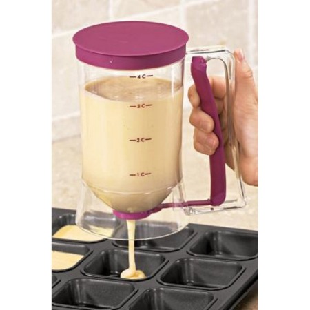Dozator gradat pentru aluat Batter Chef, 900 ml, usor de utilizat, practic, usor de folosit si curatat, manual, mov, Doty [3]