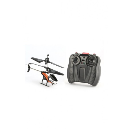 Jucarii hobby - Elicopter de jucarie tip drona AirCopter, cu telecomanda, structura durabila,efecte luminoase,23 cm, negru/portocaliu
