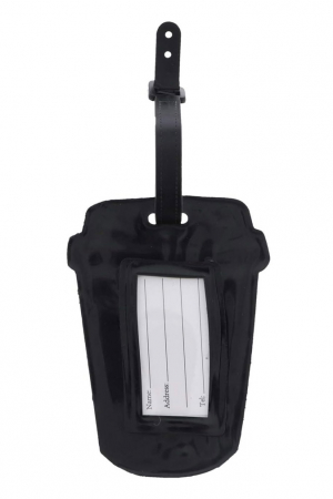 Eticheta pentru identificare bagaj TagMe Doty®, design creativ, model pahar de cafea, prindere sigura, 10x7 cm, silicon, alb/roz [4]