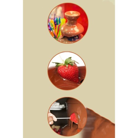 Fantana de sirop de ciocolata pentru copii Waterfall Ciocolate, functioneaza cu baterii, 21x14 cm, roz/maro [3]