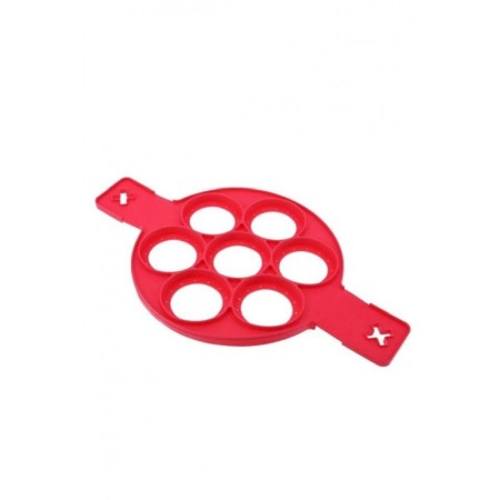 Forma din silicon cu 7 spatii , pentru clatite, oua ochiuri sau omleta,material de calitate, usor de utilizat si curatat, rosu, [5]