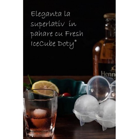 Forma pentru cuburi de gheata Fresh IceCube Doty®, forma rotunda, 15x5.5 cm, tip sticla, transparenta [6]