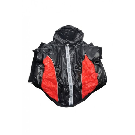 Geaca Bruno's Jacket Doty® pentru caini de talie mica, imblanita, impermeabila, reflectorizanta, marime XL, negru/rosu [3]