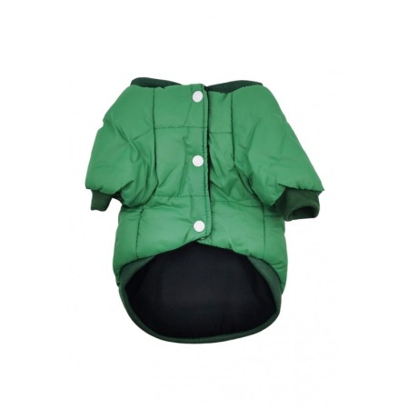 Îmbrăcăminte pentru câini - Geaca calduroasa Thomas Jacket Doty® pentru caini de talie mica, captusita, impermeabila, cu capse, marime M, Verde
