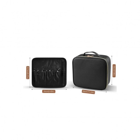 Geanta cosmetica AlwaysBeauty Doty®, cu oglinda inclusa, compartimentata, inchidere fermoar, 26x23 cm, negru [3]