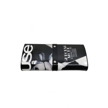 Geanta tip plic VogueStyle, imprimeu, lant inclus, eleganta, 25x12 cm, negru/alb [3]