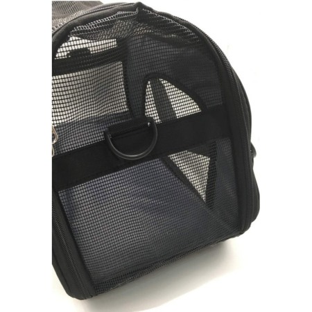 Geanta transport animale de talie mica PetBag, 53x27x36 cm, negru, spatiile aerisire, curele rezistente, Doty®️ [5]