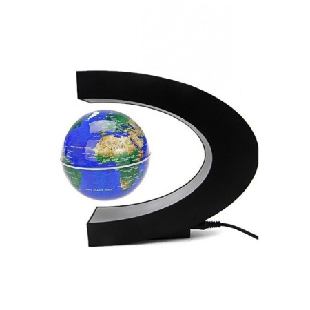 Glob pamantesc Blue Earth, magnetic si plutitor, se roteste, iluminare LED, 18 x 18 cm, negru/albastru [5]