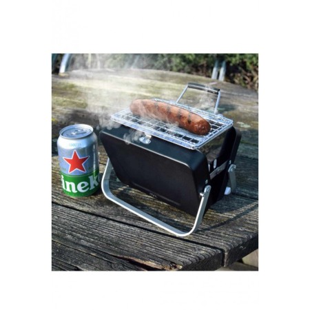 IDEEI DE CADOURI - Gratar portabil Mini Barbeque, usor de utilizat, 18 × 6 × 15,5 cm, negru