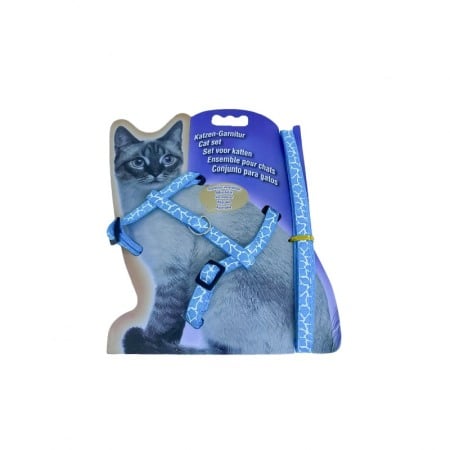Ham cu lesa Jazzie, pentru pisici, iepuri si dihori de dimensiuni mici, marime ajustabila,design modern,albastru deschis [3]