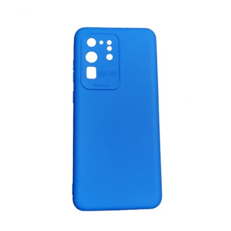 SMARTPHONE & ACCESORII - Husa compatibila cu Samsung Galaxy S20 Ultra 5G, captusita cu microfibra, Liquid Silicone, 6.9 inch, albastru regal