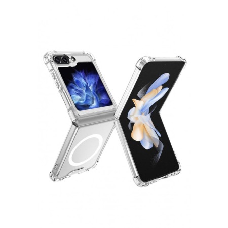 SMARTPHONE & ACCESORII - Husa compatibila cu Samsung Galaxy Z Flip 5 CrystalMag, magnetica, compatibila incarcatoarelor Qi si accesorilor MagSafe, Doty®