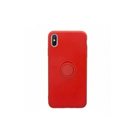 Husa  iPhone XR, rosu , Suport tip Inel, interior captusit cu microfibra, Liquid Silicone [0]