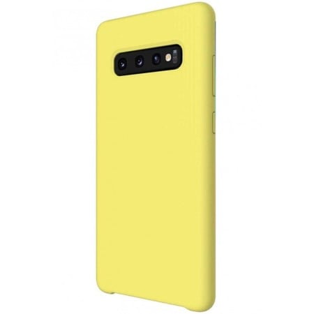 SMARTPHONE & ACCESORII - Husa Luxury pentru Samsung  S10P Galben Slim, Liquid Silicone Galaxy S10 PLUS