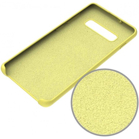 Husa Luxury pentru Samsung  S10P Galben Slim, Liquid Silicone Galaxy S10 PLUS [3]