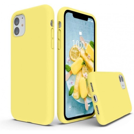 SMARTPHONE & ACCESORII - Husa pentru iPhone 11 Galben , Liquid Silicone marime de  6.1 inch Doty