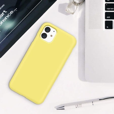 Husa pentru iPhone 11 Galben , Liquid Silicone marime de  6.1 inch Doty [1]