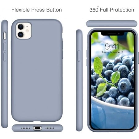 Husa pentru iPhone 11 Gri deschis , Liquid Silicone iPhone XI marime de  6.1 inch Doty [3]