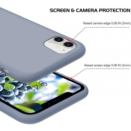 Husa pentru iPhone 11 Gri deschis , Liquid Silicone iPhone XI marime de  6.1 inch Doty [2]