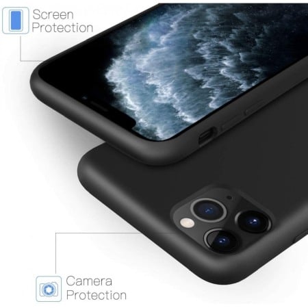 Husa pentru iPhone 11 Negru , Liquid Silicone iPhone XIR marime de  6.1 inch [2]