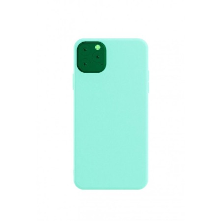 SMARTPHONE & ACCESORII - Husa pentru iPhone 11 Pro  ,turcoaz deschis  , captusita cu microfibra, Liquid Silicone marime de  5.8 inch