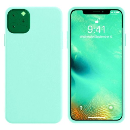 Husa pentru iPhone 11 Pro  ,turcoaz deschis  , captusita cu microfibra, Liquid Silicone marime de  5.8 inch [2]