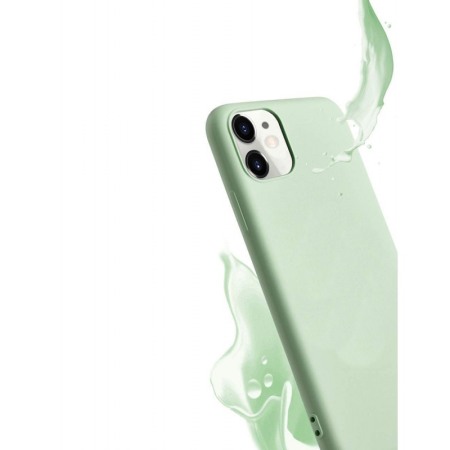 SMARTPHONE & ACCESORII - Husa pentru iPhone 11,verde  , captusita cu microfibra, Liquid Silicone marime de  6.1 inch
