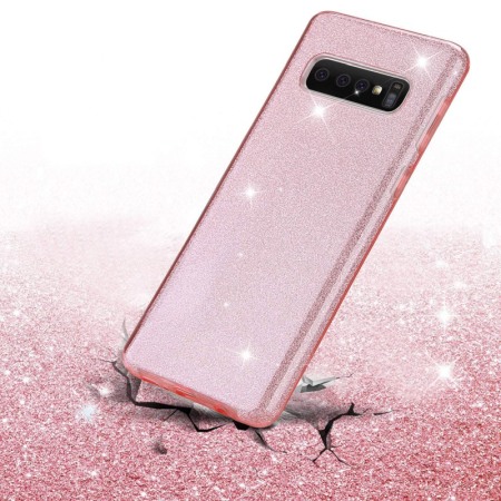 Husa pentru Samsung Galaxy S10 PLus ,Bling Sparklyn, cu Glitter, roz [1]