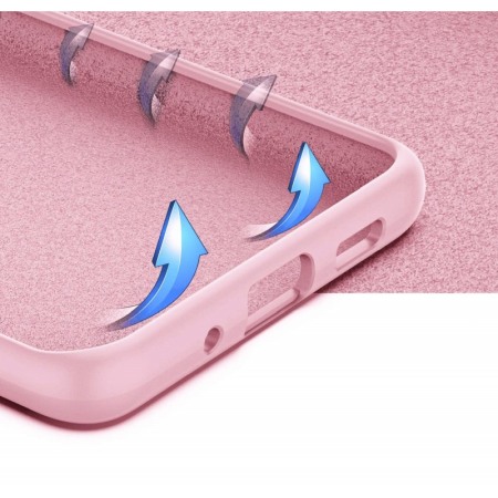 Husa pentru Samsung Galaxy S20 , roz deschis, Liquid Silicone,captusita cu microfibra,marime 6.2 inch,Doty [1]