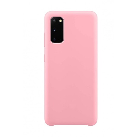 SMARTPHONE & ACCESORII - Husa pentru Samsung Galaxy S20 , roz deschis, Liquid Silicone,captusita cu microfibra,marime 6.2 inch,Doty