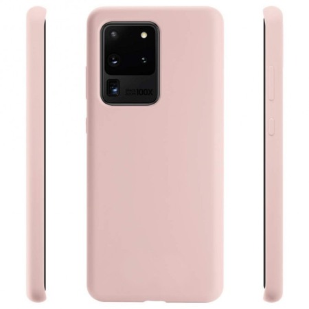 Husa pentru Samsung Galaxy S20 Ultra,crem,  captusita cu microfibra, Liquid Silicone, 6.9 inch [1]