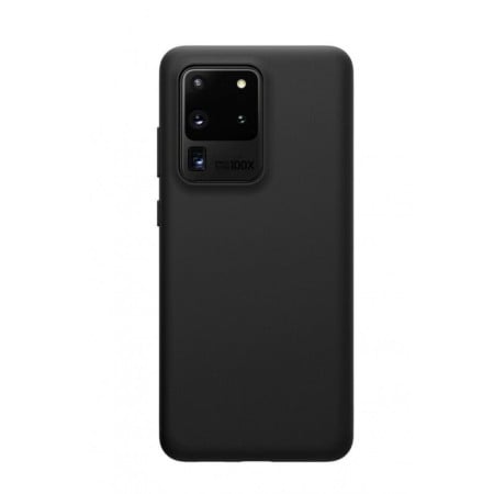SMARTPHONE & ACCESORII - Husa pentru Samsung Galaxy S20 Ultra,negru,  captusita cu microfibra, Liquid Silicone, 6.9 inch