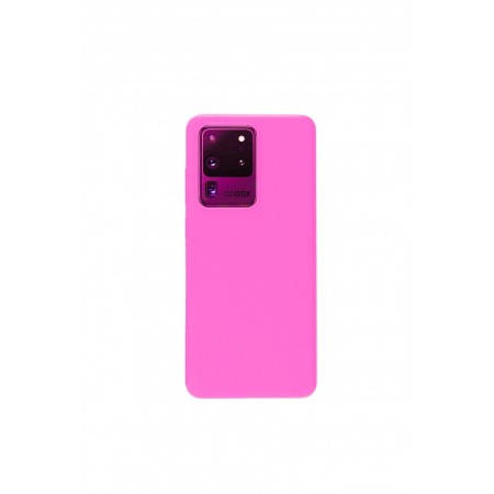 SMARTPHONE & ACCESORII - Husa pentru Samsung Galaxy S20 Ultra,roz neon,  captusita cu microfibra, Liquid Silicone, 6.9 inch