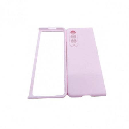 Husa SlimFold pentru Samsung Galaxy Z Fold 3, decupaje precise, material dur, roz deschis [1]