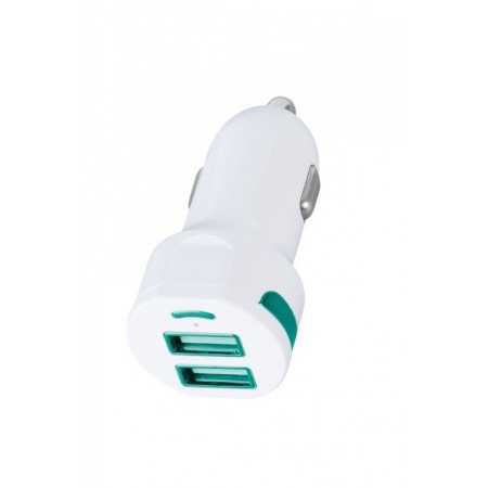 SMARTPHONE & ACCESORII - Incarcator auto 2 x USB slim fit , fast charging 2.4 A,culoare Alb