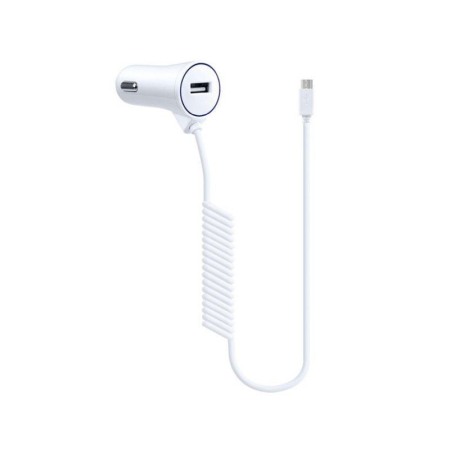 SMARTPHONE & ACCESORII - Incarcator Auto Oneplus Ca504 2.a Amperi Cu Cablu Lightning + Port Usb ALB IPhone