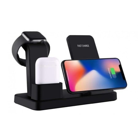 SMARTPHONE & ACCESORII - Incarcator premium de birou 3 in 1,Fast Charger,wireless, suporta incarcarea a 3 dispozitive iPhone / Apple Watch / AirPods,desi