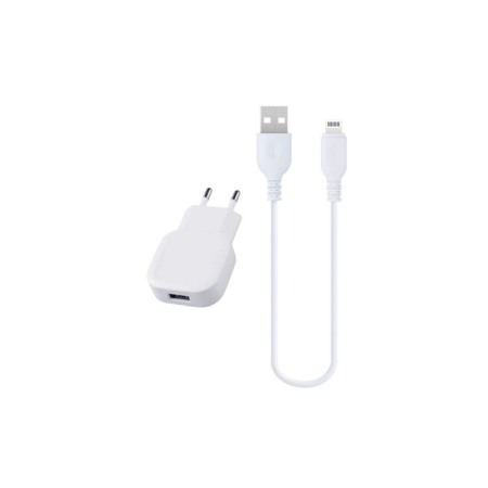 Acasa - Incarcator retea Iphone , Lightning, 2.1A,  incarcator priza si cablu Alb