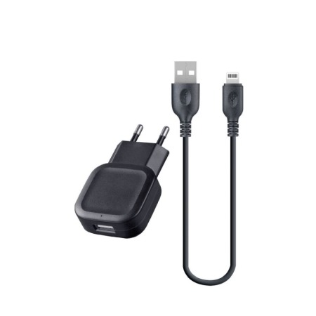 Acasa - Incarcator retea Iphone , Lightning, 2.1A,  incarcator priza si cablu Negru