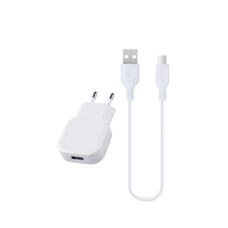 Acasa - Incarcator retea Universal  , MicroUSB, 2.1A,  incarcator priza si cablu ALB