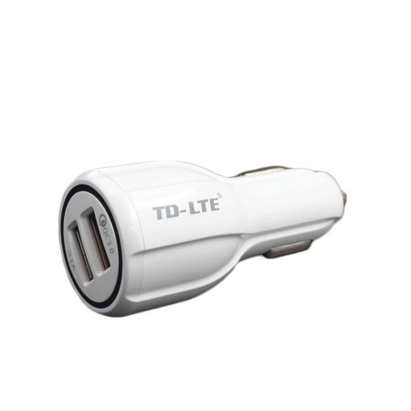 SMARTPHONE & ACCESORII - Incarcator telefon bricheta auto, un port Quick Charge 3.0, un port USB 2.4A, tehnologie Quallcomm, 12-24V,  Universal, Alb